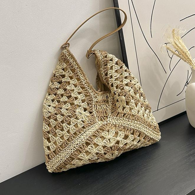 Breezy Elegance: New Rattan Straw Woven Tote Bag
